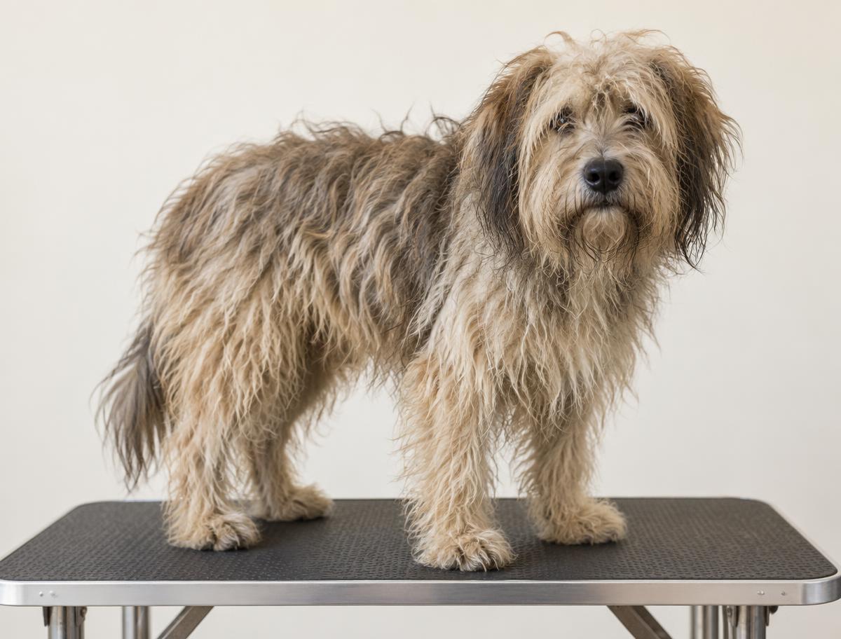Hund vor der Pflege